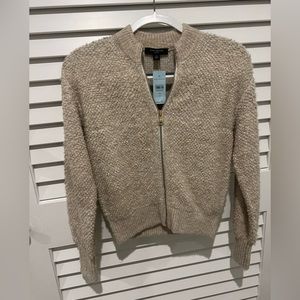 Ann Taylor Women’s Tan/Cream Wool Zipup Jacket Size: Petite XS (NWT)